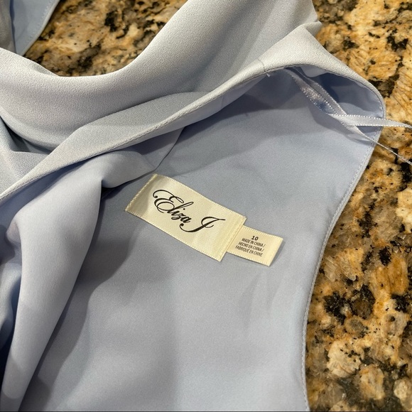 Eliza J Light Blue High Collar Drop Waist Dress Size 10 - Picture 9 of 11